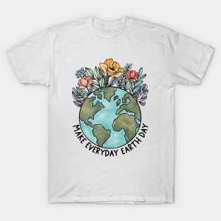 Make Everyday Earth Day Vintage Support Planet T-Shirt